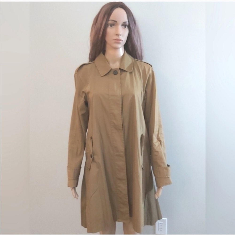 J. Crew coat khaki tan long  a line lightweight